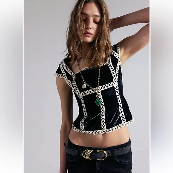 Free People Tyler Velvet Corset Too NWT - Picture 1 of 6